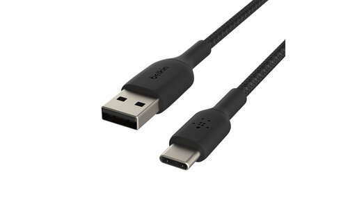 Belkin Boost Charge Braided  USB-A to USB-C Cable 6.6ft/2m - Black