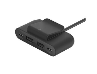 Belkin Boost Charge 4-Port USB Power Extender 2xUSB, 2xUSB-C with USB-C Cable 6.6ft/2m  - Black