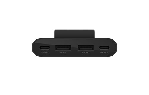 Belkin Boost Charge 4-Port USB Power Extender 2xUSB, 2xUSB-C with USB-C Cable 6.6ft/2m  - Black