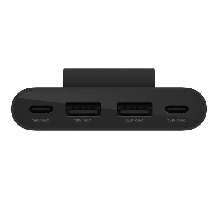 Belkin Boost Charge 4-Port USB Power Extender 2xUSB, 2xUSB-C with USB-C Cable 6.6ft/2m  - Black