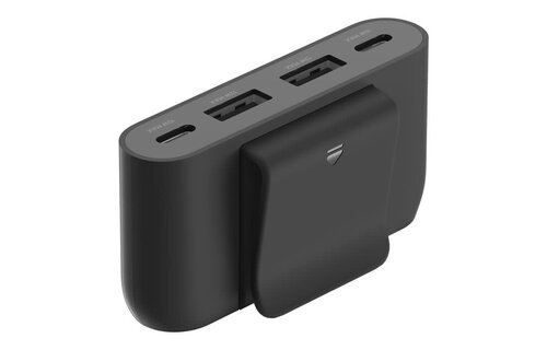 Belkin Boost Charge 4-Port USB Power Extender 2xUSB, 2xUSB-C with USB-C Cable 6.6ft/2m  - Black