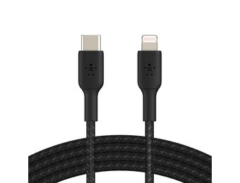 Belkin Boost Charge Braided USB-C to Lightning Cable 6.6ft/2m - Black