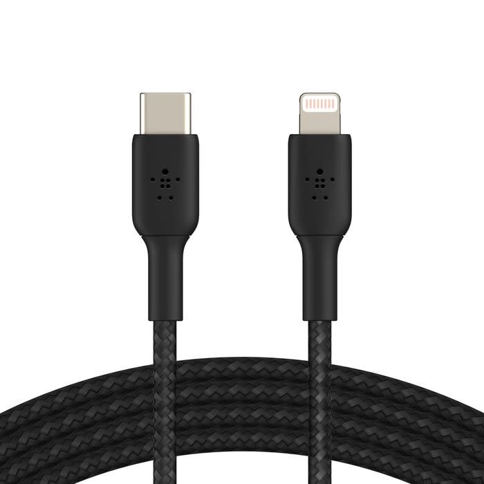 Belkin Boost Charge Braided USB-C to Lightning Cable 6.6ft/2m - Black