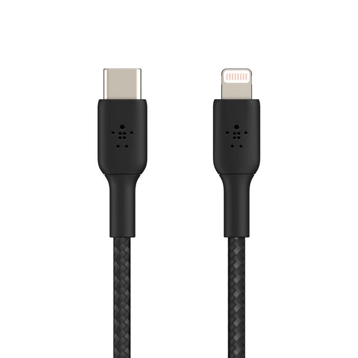 Belkin Boost Charge Braided USB-C to Lightning Cable 6.6ft/2m - Black