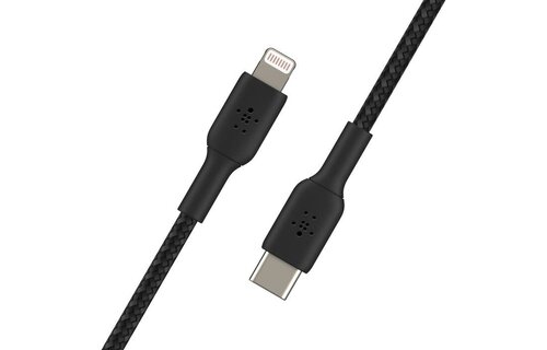 Belkin Boost Charge Braided USB-C to Lightning Cable 6.6ft/2m - Black