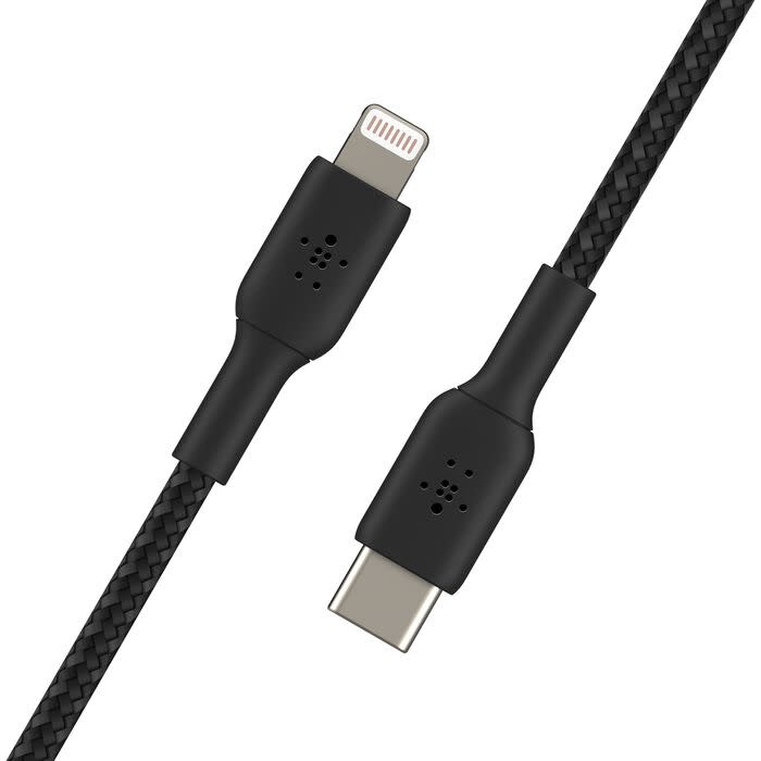 Belkin Boost Charge Braided USB-C to Lightning Cable 6.6ft/2m - Black