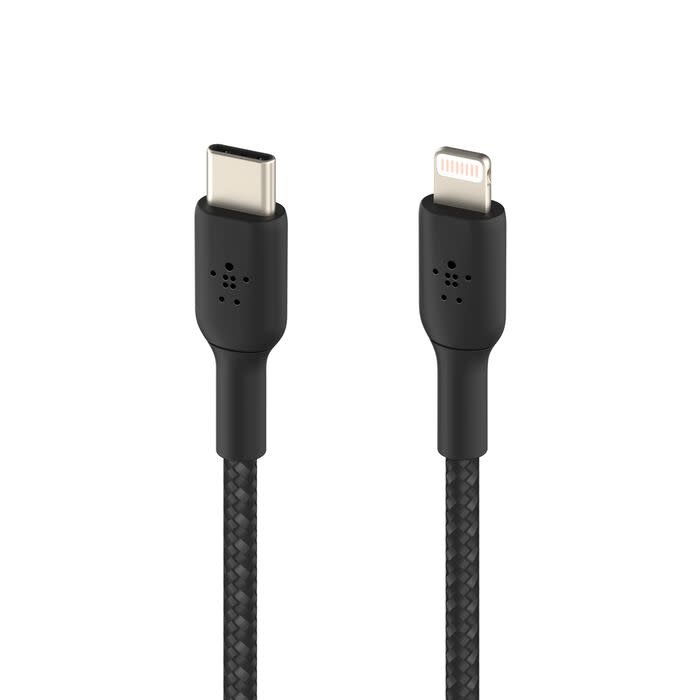 Belkin Boost Charge Braided USB-C to Lightning Cable 6.6ft/2m - Black