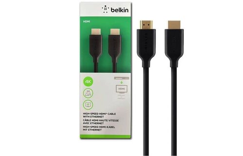 Belkin HDMI High-Speed with Ethernet Gold Connector Cable 4K 6.6ft/2M - Black