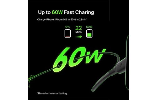 Belkin Boost Charge USB-C to USB-C Cable 6.6ft/2m - Black