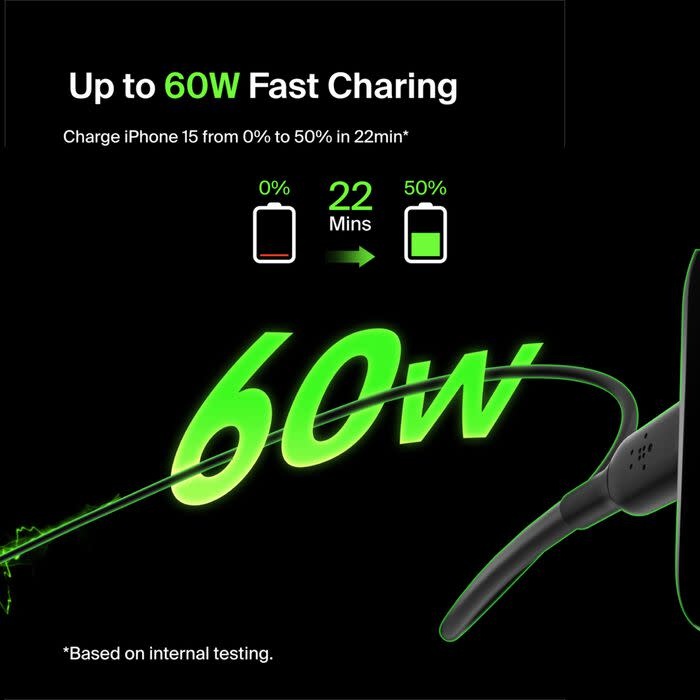 Belkin Boost Charge USB-C to USB-C Cable 6.6ft/2m - White