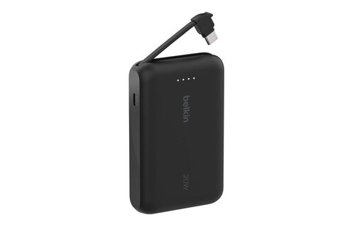 Belkin Boost Charge Power Bank 10K with Integrated USB-C Cable PD 20W 10'000mAh - Black