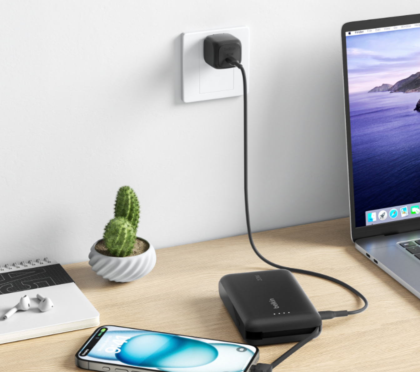 Belkin Boost Charge Power Bank 10K with Integrated USB-C Cable PD 20W 10'000mAh - Black