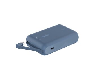 Belkin Boost Charge Power Bank 10K with Integrated USB-C Cable PD 20W 10'000mAh - Blue