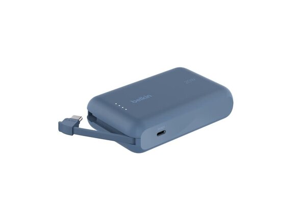 Belkin Boost Charge Power Bank 10K with Integrated USB-C Cable PD 20W 10'000mAh - Blue