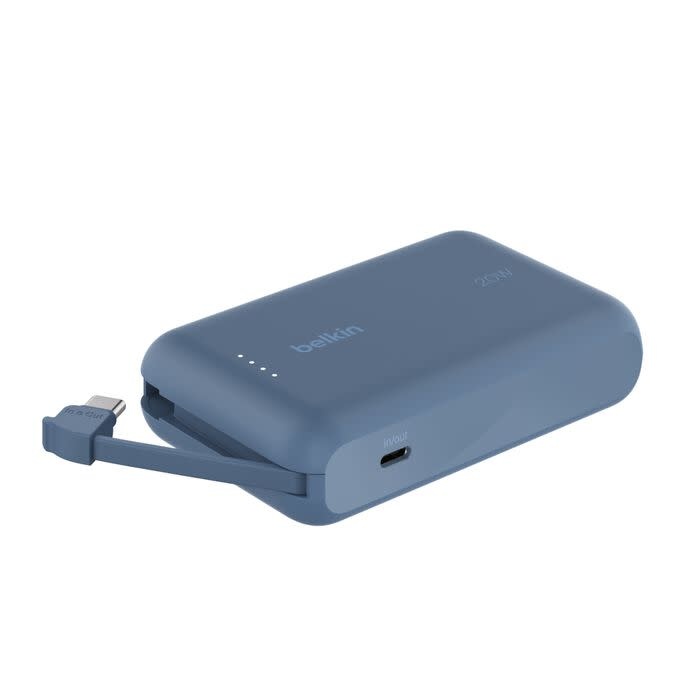 Belkin Boost Charge Power Bank 10K with Integrated USB-C Cable PD 20W 10'000mAh - Blue