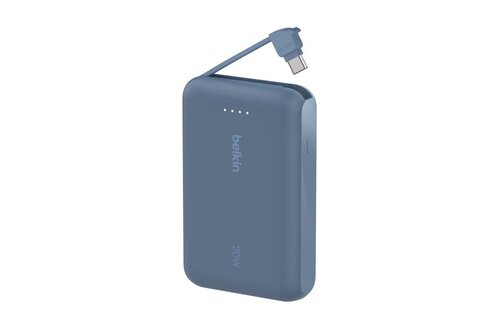 Belkin Boost Charge Power Bank 10K with Integrated USB-C Cable PD 20W 10'000mAh - Blue