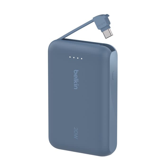 Belkin Boost Charge Power Bank 10K with Integrated USB-C Cable PD 20W 10'000mAh - Blue
