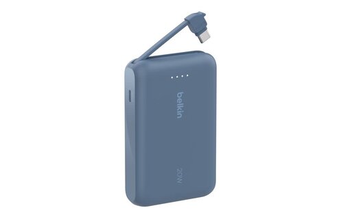Belkin Boost Charge Power Bank 10K with Integrated USB-C Cable PD 20W 10'000mAh - Blue