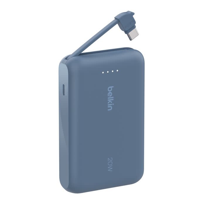 Belkin Boost Charge Power Bank 10K with Integrated USB-C Cable PD 20W 10'000mAh - Blue