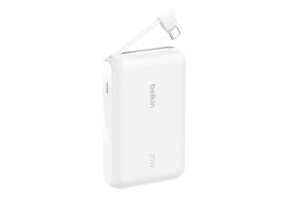 Belkin Boost Charge Power Bank 10K with Integrated USB-C Cable PD 20W 10'000mAh - White