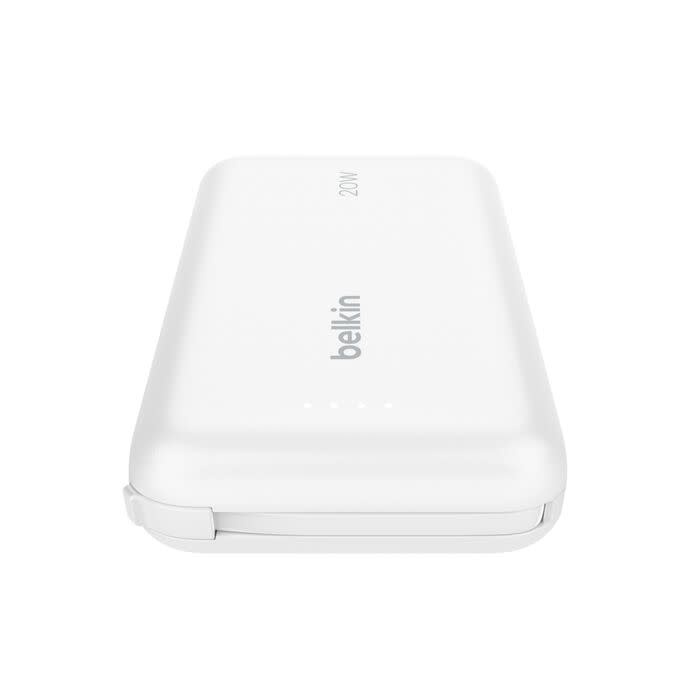 Belkin Boost Charge Power Bank 10K with Integrated USB-C Cable PD 20W 10'000mAh - White