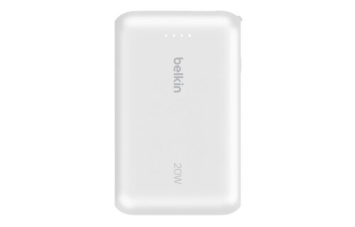 Belkin Boost Charge Power Bank 10K with Integrated USB-C Cable PD 20W 10'000mAh - White