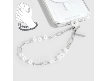 Case Mate Link Chain Phone Wristlet - Silver Pearl