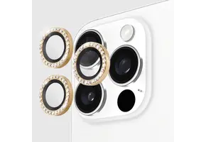 Kate Spade Aluminum Stone Ring Camera Lens Glass Protector for Apple iPhone 16 Pro /16 Pro Max - Gold