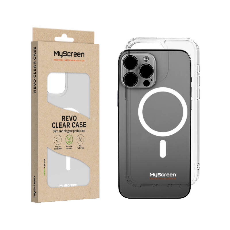 MyScreen Eco-Friendly MagSafe Revo Clear Case for iPhone 15 Pro