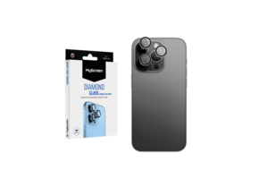 MyScreen Diamond Glass Tempered Glass Camera Lens for iPhone 16 /16 Plus - Black