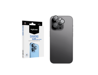 MyScreen Diamond Glass Tempered Glass Camera Lens for iPhone 16 /16 Plus - Black