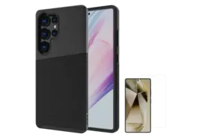 Axessorize ProTech Plus Case + ArmorGlass Screen Protector for Samsung Galaxy S25 Ultra - Black