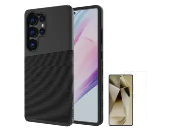 Axessorize ProTech Plus Case + ArmorGlass Screen Protector for Samsung Galaxy S25 Ultra - Black