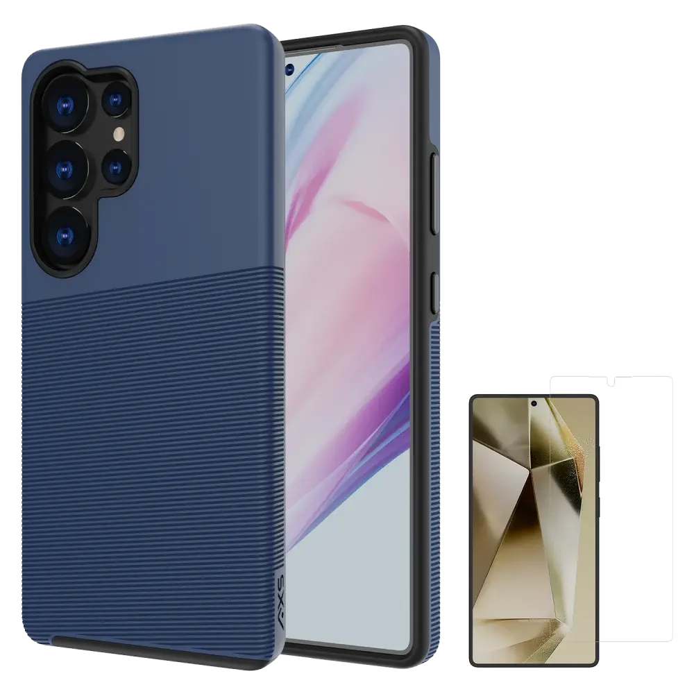 Axessorize ProTech Plus Case + ArmorGlass Screen Protector for Samsung Galaxy S25 Ultra - Astral Blue