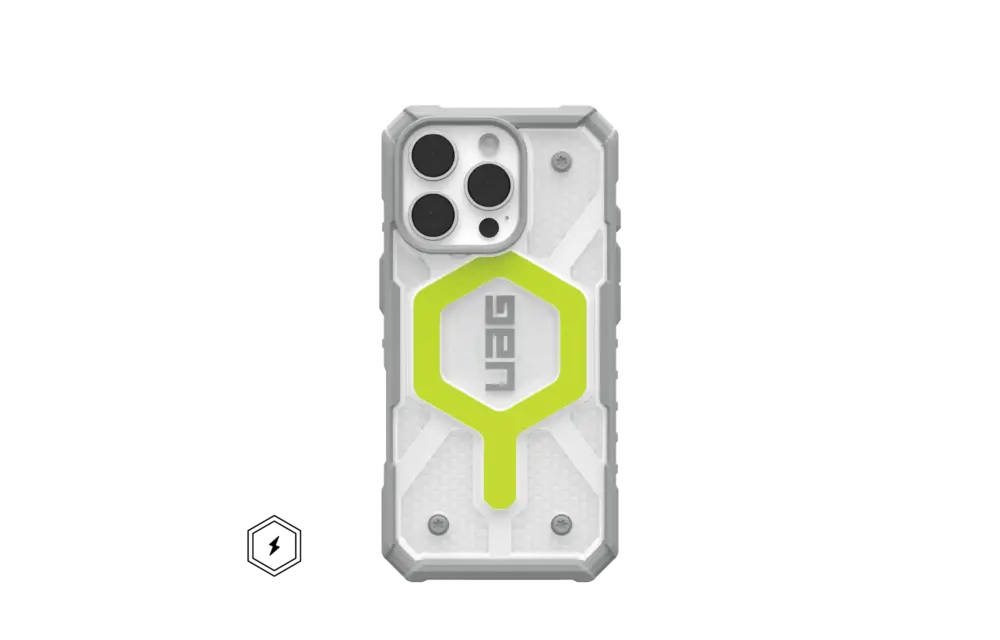 UAG Pathfinder Clear MagSafe Case for iPhone 16 Pro - Active Neon