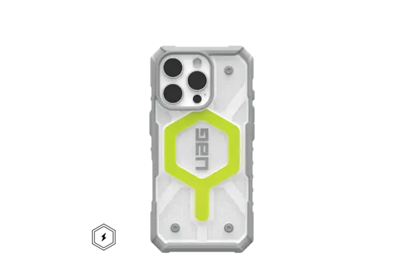 UAG Pathfinder Clear MagSafe Case for iPhone 16 Pro - Active Neon