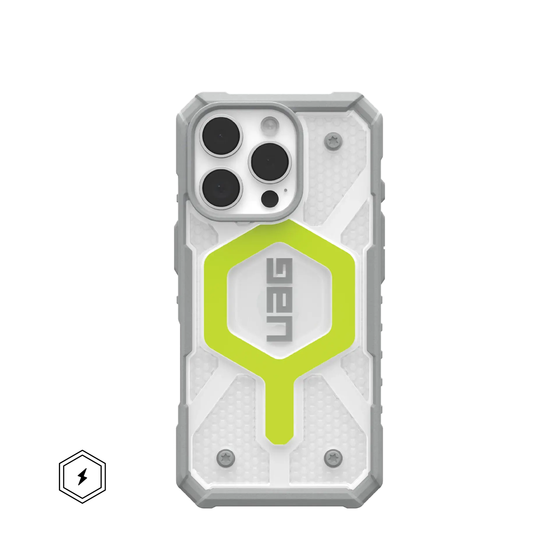 UAG Pathfinder Clear MagSafe Case for iPhone 16 Pro - Active Neon