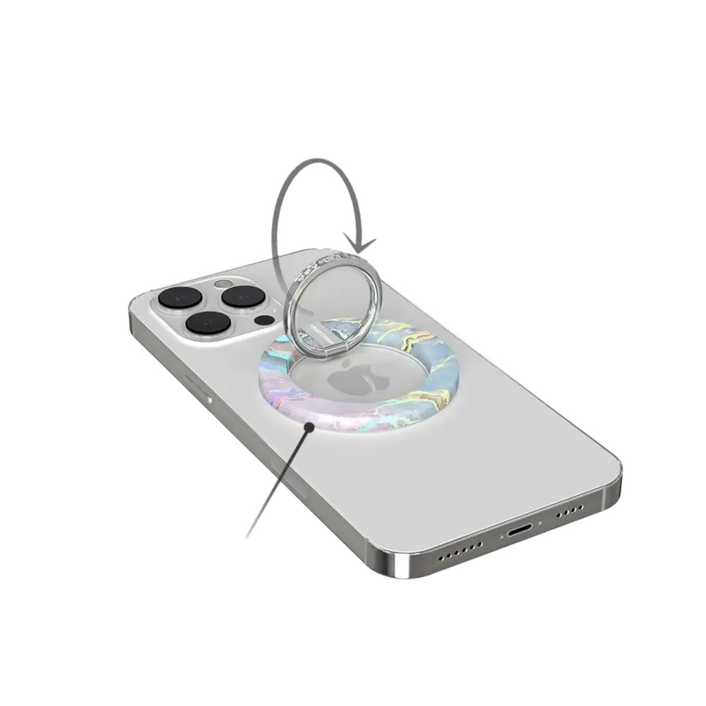 Velvet Caviar MagSafe Grip and Stand Ring - Holo Moonstone