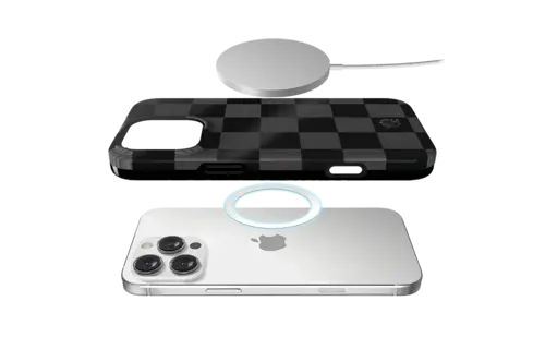 Velvet Caviar MagSafe Case for iPhone 16 Pro - Noir Vibe Checker