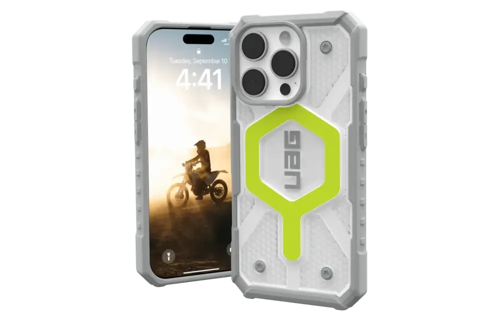 UAG Pathfinder Clear MagSafe Case for iPhone 16 Pro - Active Neon