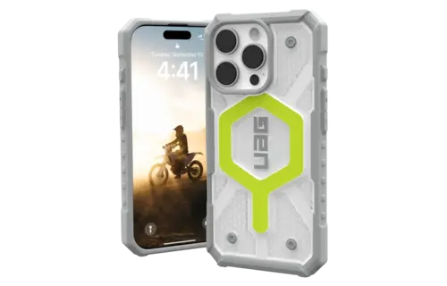 UAG Pathfinder Clear MagSafe Case for iPhone 16 Pro - Active Neon
