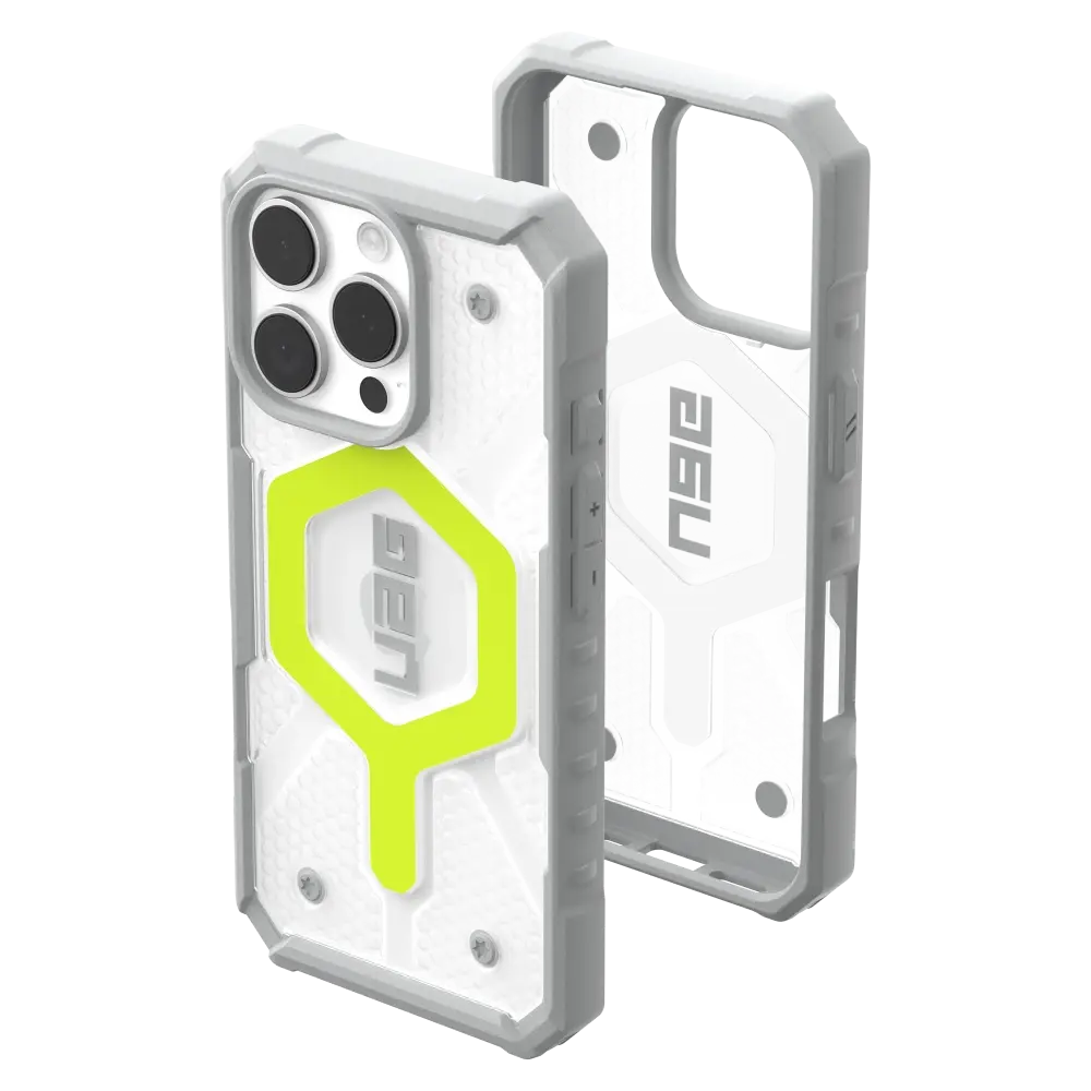 UAG Pathfinder Clear MagSafe Case for iPhone 16 Pro - Active Neon