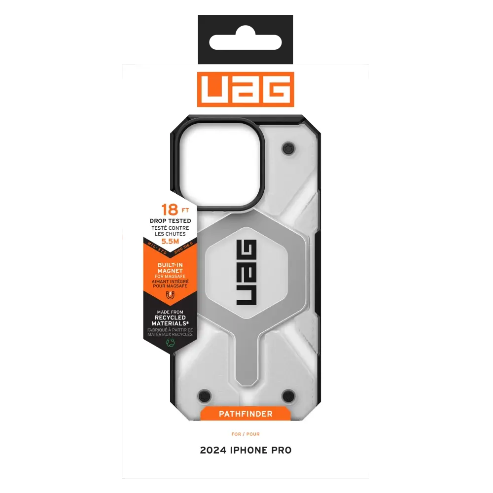 UAG Pathfinder Clear MagSafe Case for iPhone 16 Pro - Ash