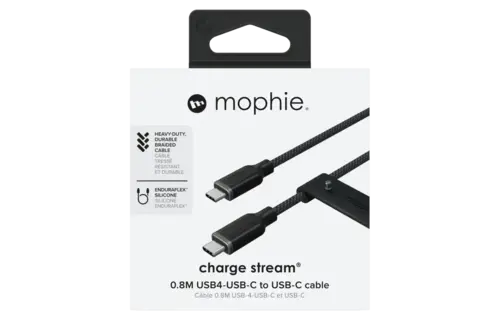 Mophie Charge Stream USB-C to USB-C 240W PD Cable 2.5ft/0.8M  - Black