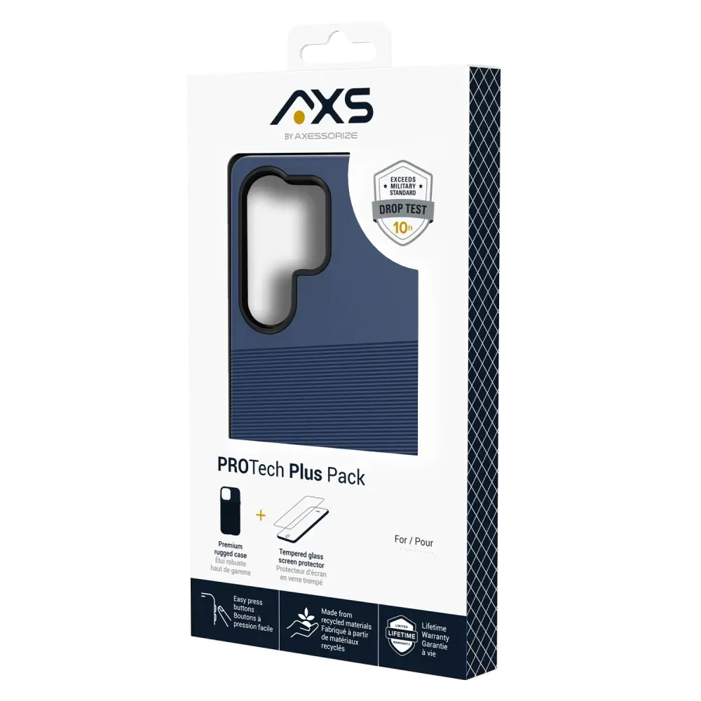 Axessorize ProTech Plus Case + ArmorGlass Screen Protector for Samsung Galaxy S25 Ultra - Astral Blue