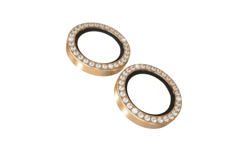 Kate Spade Aluminum Stone Ring Camera Lens Glass Protector for Apple iPhone 16 /16 Plus - Gold