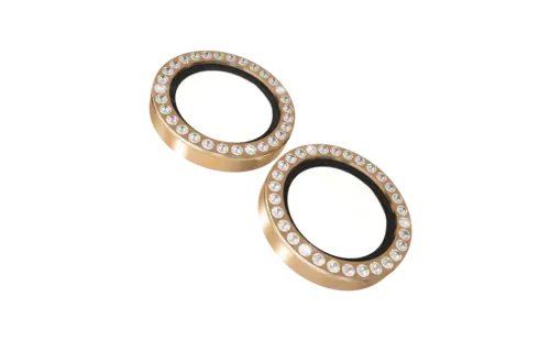 Kate Spade Aluminum Stone Ring Camera Lens Glass Protector for Apple iPhone 16 /16 Plus - Gold