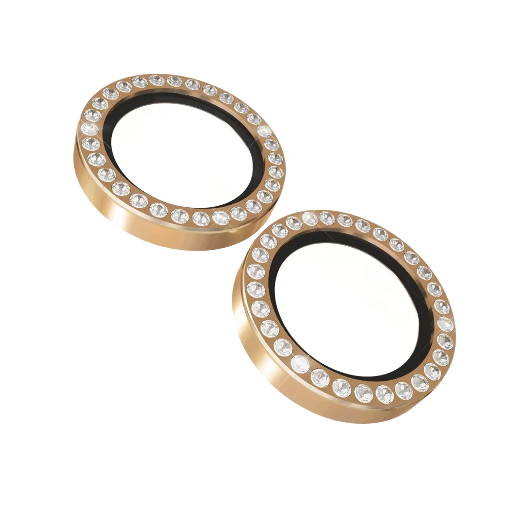 Kate Spade Aluminum Stone Ring Camera Lens Glass Protector for Apple iPhone 16 /16 Plus - Gold