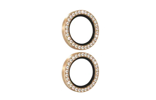 Kate Spade Aluminum Stone Ring Camera Lens Glass Protector for Apple iPhone 16 /16 Plus - Gold