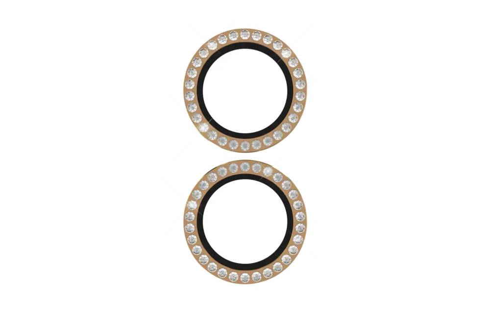 Kate Spade Aluminum Stone Ring Camera Lens Glass Protector for Apple iPhone 16 /16 Plus - Gold